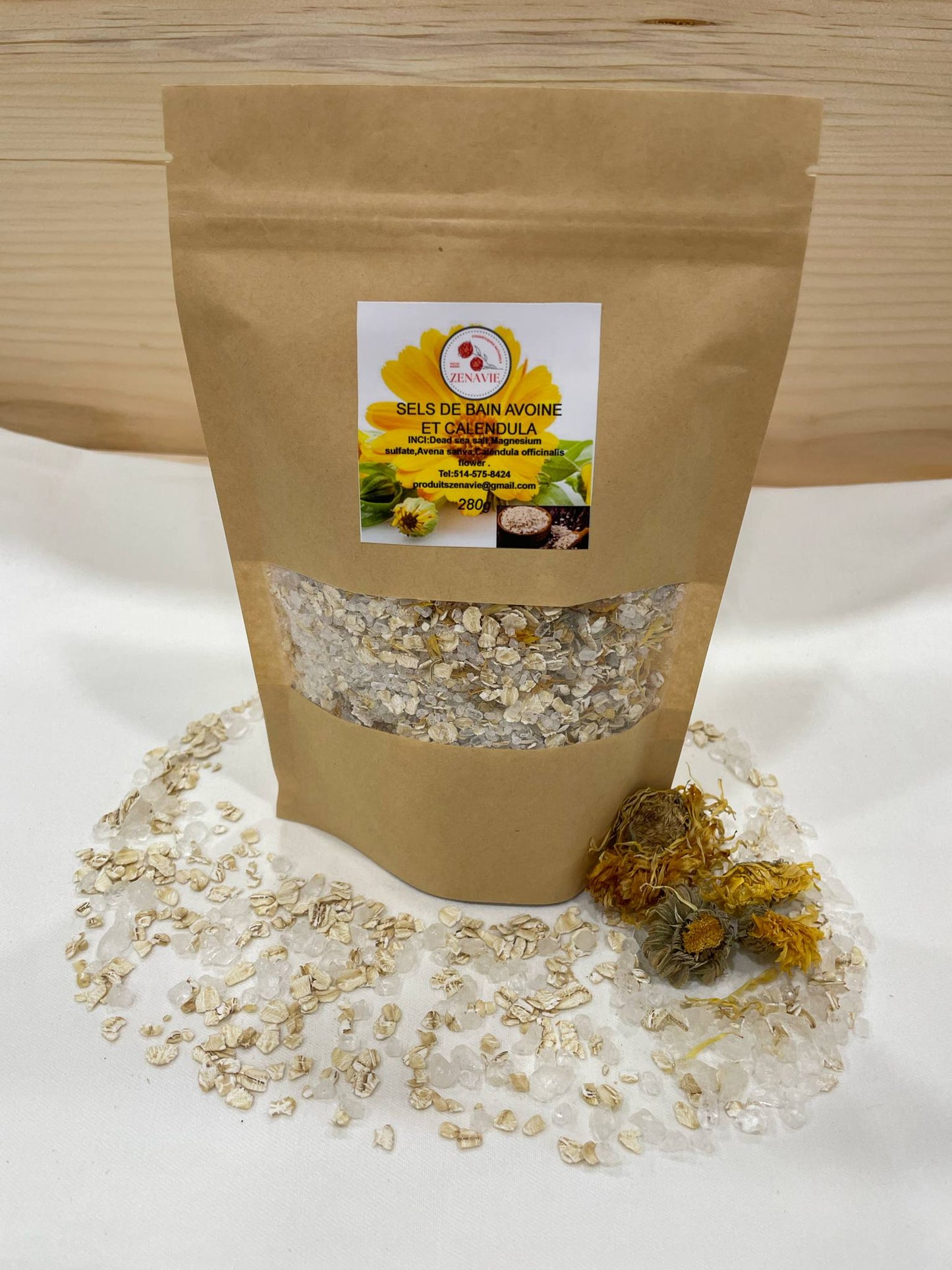 Sel de bain à l'avoine et au calendula